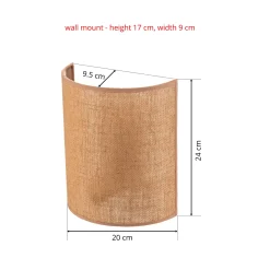 Euluna seinävalaisin juutti, ruskea, tekstiiliä, 24 cm korkea, E27