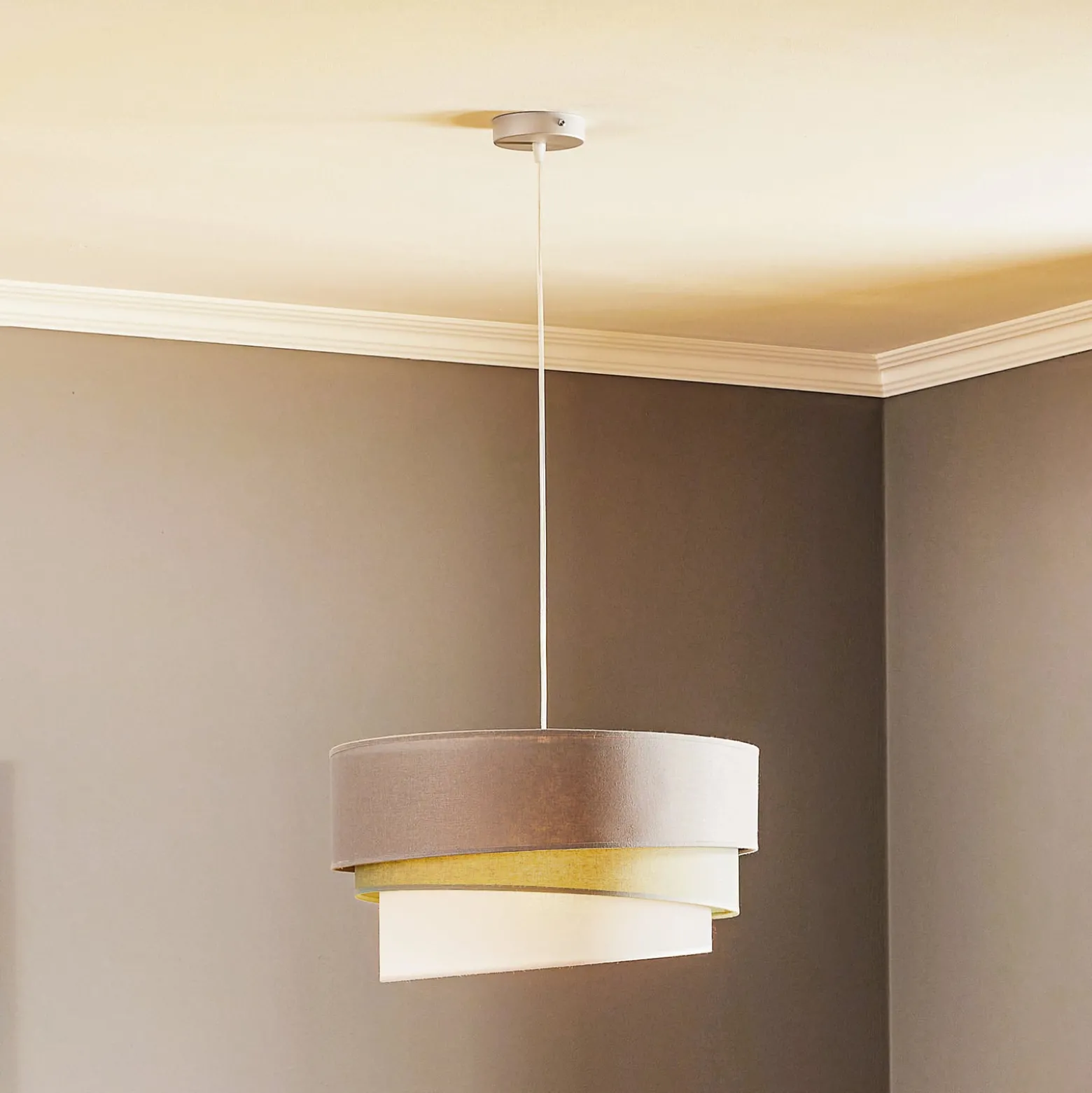 Euluna Trio riippuvalo beige/akvamariini/ecru Ø45cm