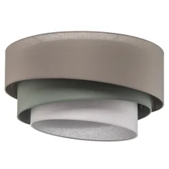 Euluna Trio yksivärinen kattovalaisin, harmaa, Ø 60 cm, tekstiili