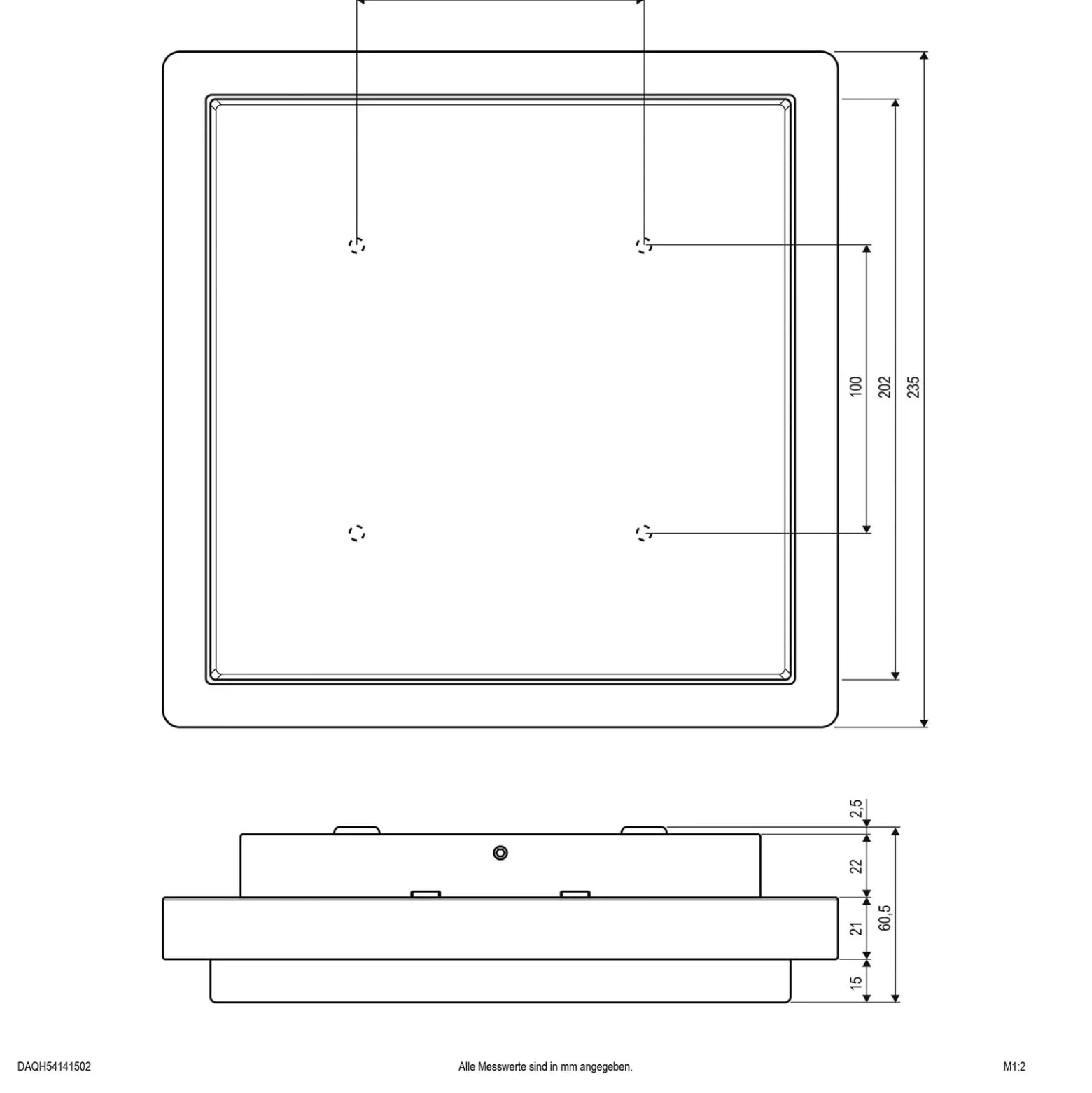 EVN LED ulkokattovalaisin Tectum, 23x23 cm, antrasiitti, 150°