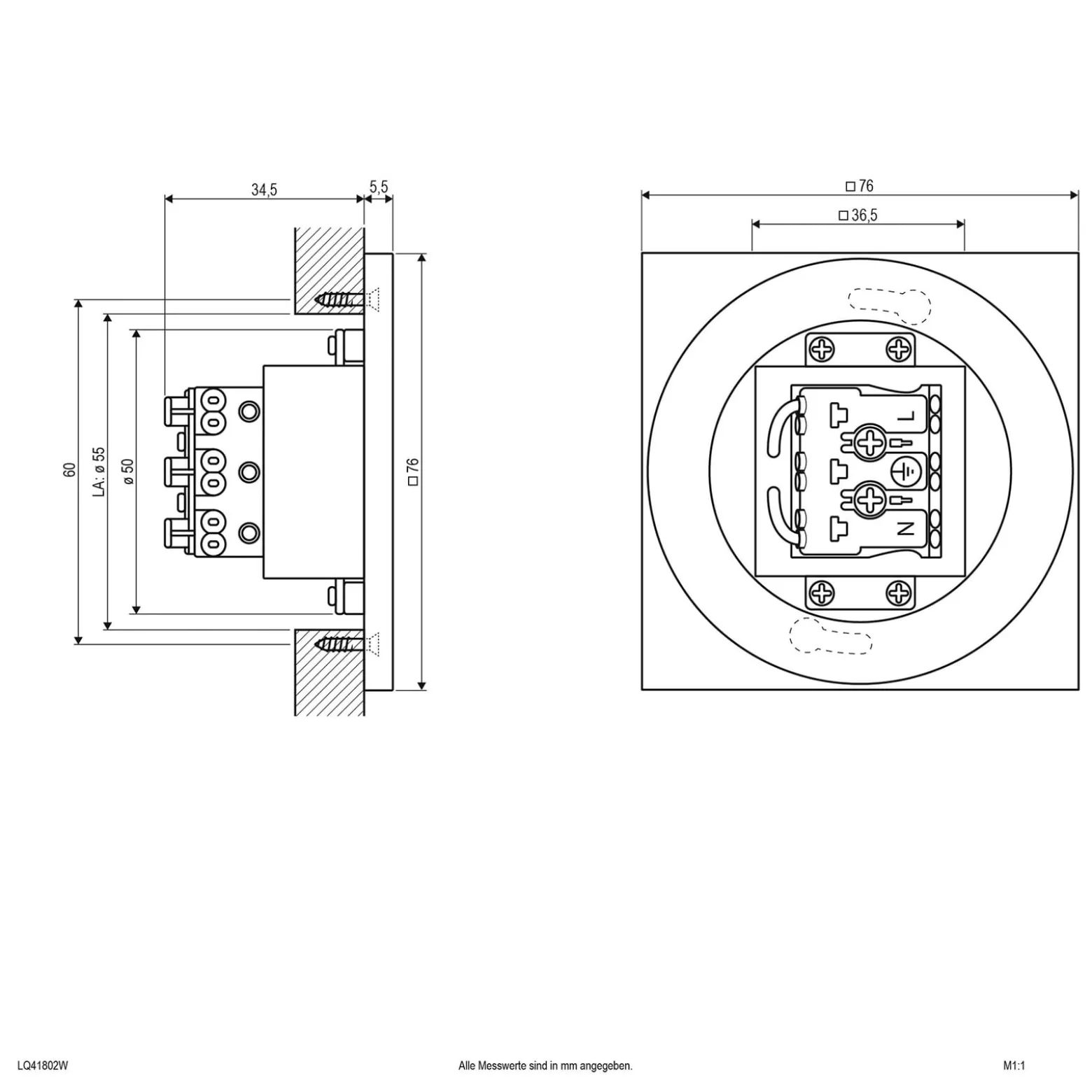 EVN LQ230 -LED-seinäuppovalaisin, valkoinen