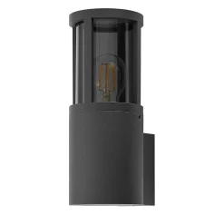 Facado II ulkoseinälamppu, harmaa/savunharmaa Ø 11 cm IP65 metallia