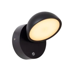 Finn LED-seinävalaisin, musta, IP54, päivä-/yötunnistin