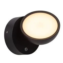Finn LED-seinävalaisin, musta, IP54, päivä-/yötunnistin