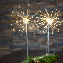 Firework 3D -LED-koristevalo, hopeanharmaa, K 50cm