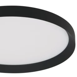 Flady LED-kattovalaisin, musta, Ø 50 cm, suora/epäsuora valaisin