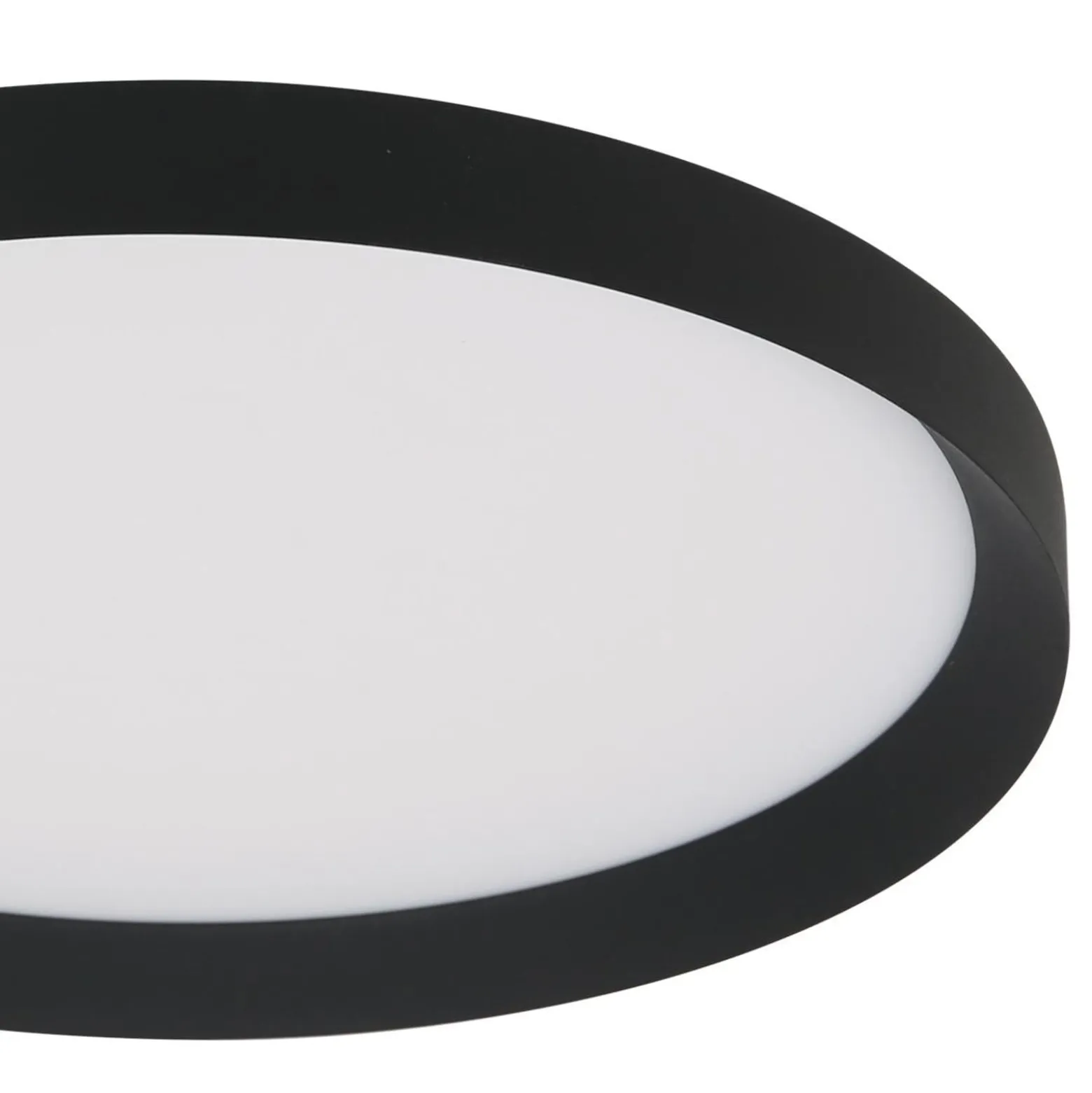 Flady LED-kattovalaisin, musta, Ø 50 cm, suora/epäsuora valaisin