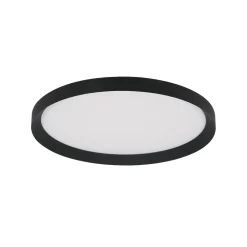 Flady LED-kattovalaisin, musta, Ø 50 cm, suora/epäsuora valaisin