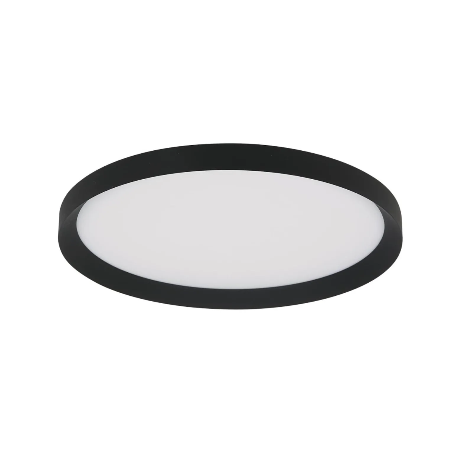 Flady LED-kattovalaisin, musta, Ø 50 cm, suora/epäsuora valaisin