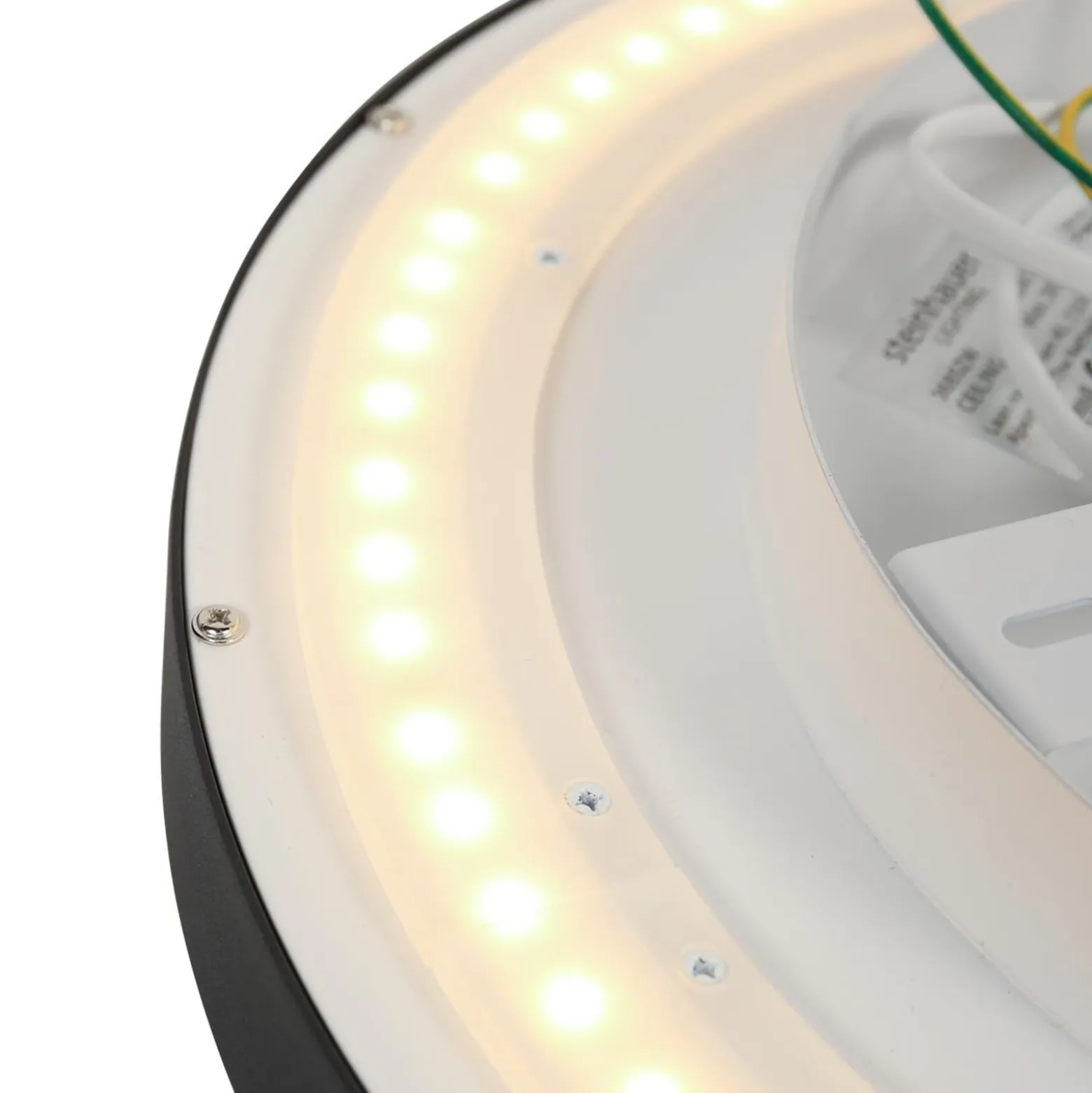 Flady LED-kattovalaisin, musta, Ø 50 cm, suora/epäsuora valaisin