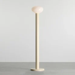 Flo-lattiavalaisin, beige, korkeus 138 cm, 1-lamppuinen, lasi