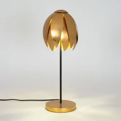FLORILUME-pöytälamppu, kullanvärinen, korkeus 50 cm, metallia, 2 x G9