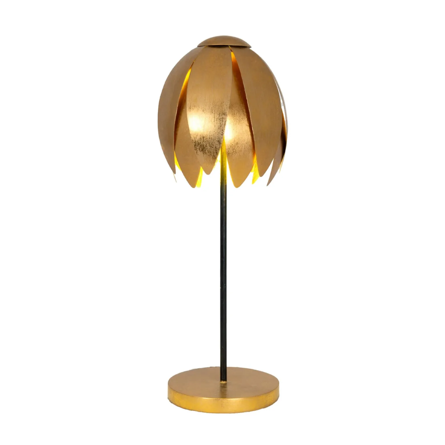 FLORILUME-pöytälamppu, kullanvärinen, korkeus 50 cm, metallia, 2 x G9
