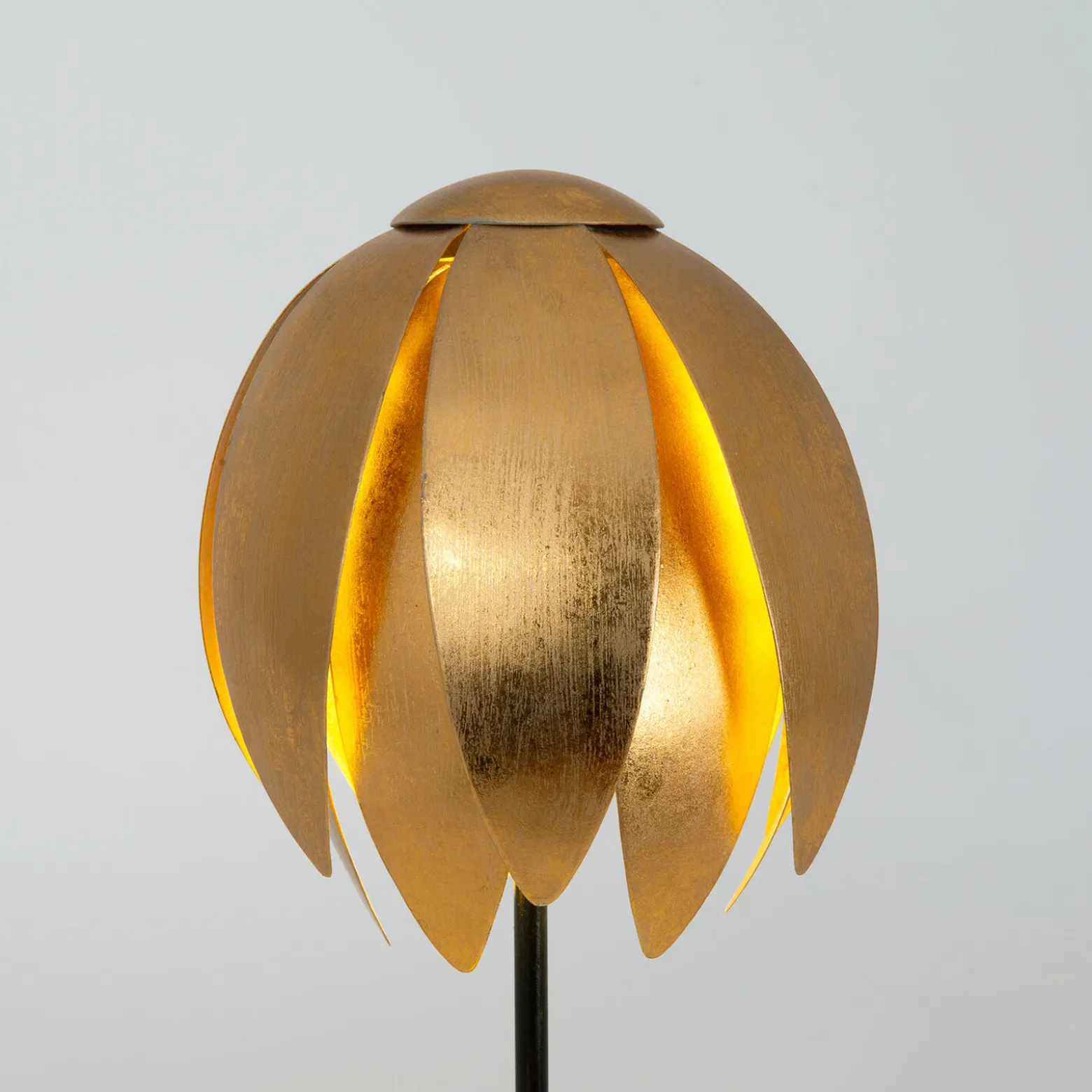 FLORILUME-pöytälamppu, kullanvärinen, korkeus 50 cm, metallia, 2 x G9