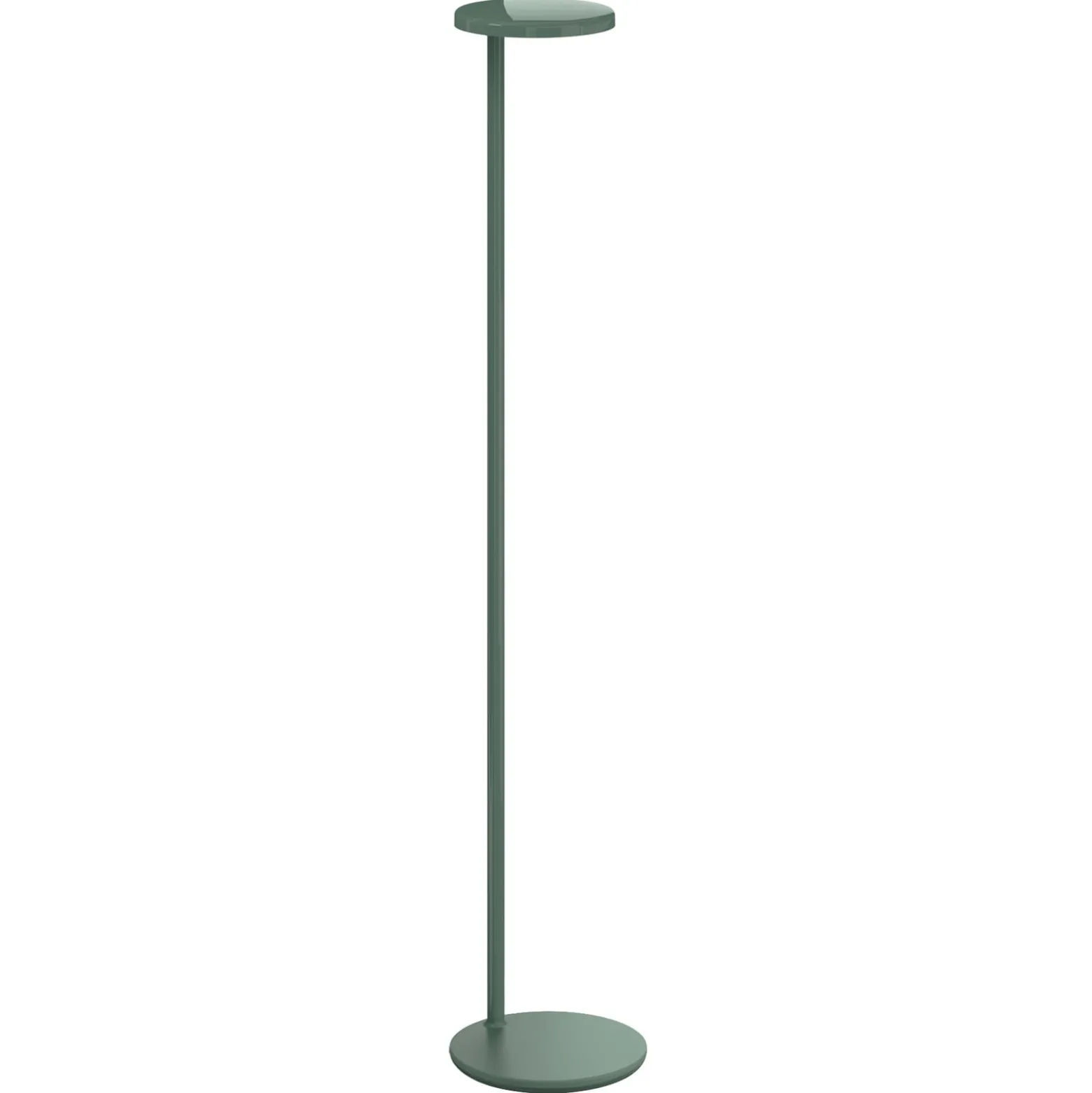 FLOS Oblique Floor -LED-lattiavalo 927 USB salvia