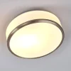 Flush-kattovalo, IP44, Ø 28 cm, satinoitu hopea