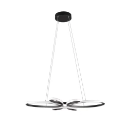 Fly LED-riippuvalaisin, mattamusta, 3 000 K, 83 cm x 45 cm
