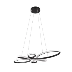 Fly LED-riippuvalaisin, mattamusta, 3 000 K, 83 cm x 45 cm
