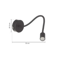 Focus joustava LED-seinävalaisin, musta