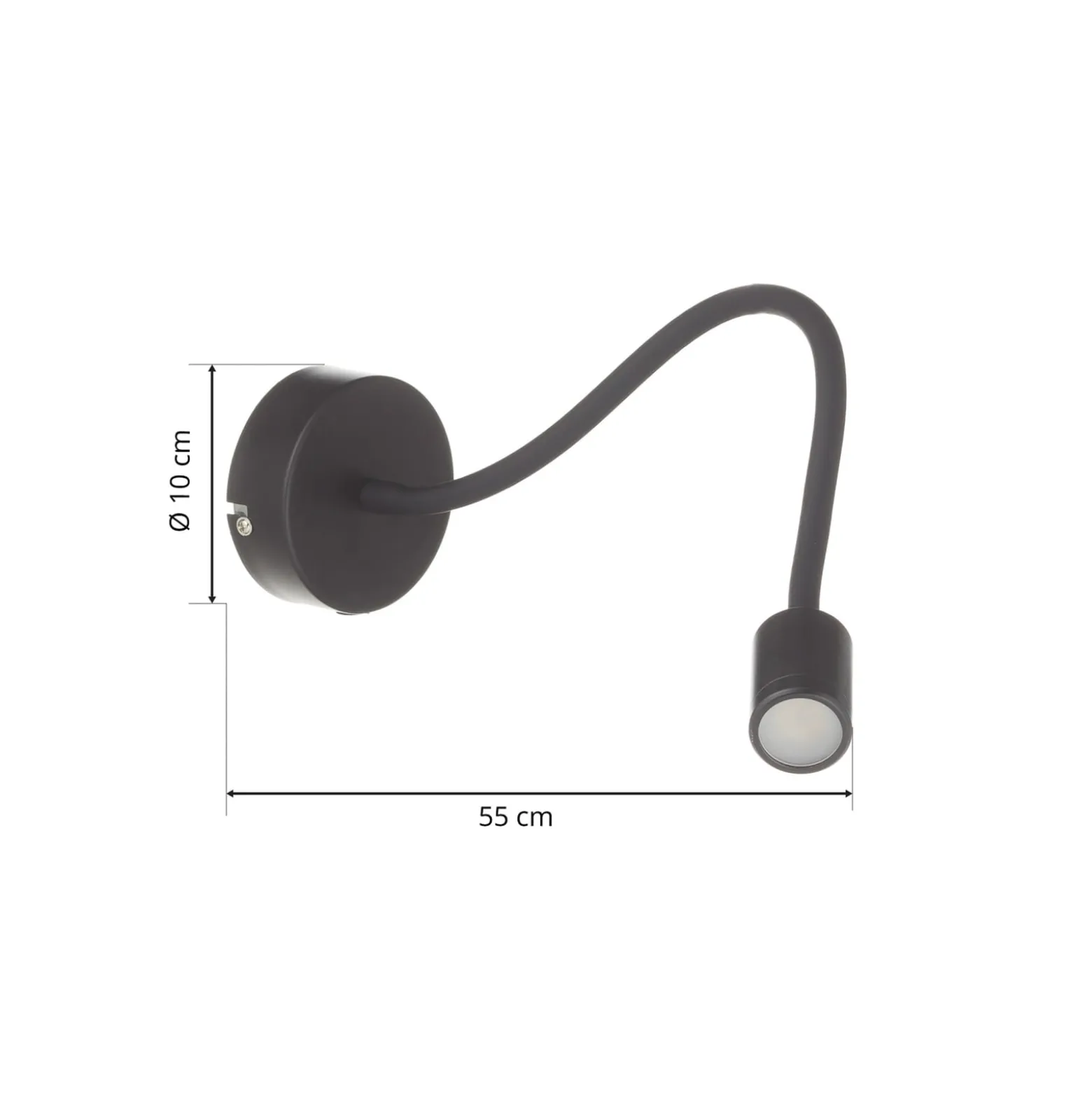 Focus joustava LED-seinävalaisin, musta