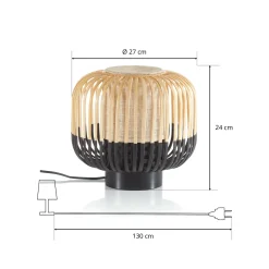 Forestier Bamboo Light S -pöytälamppu 24 cm musta