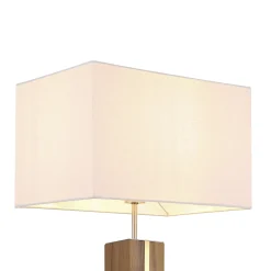 Forest-lattiavalaisin, puu/beige, tekstiili, E27 + LED, himmennettävä