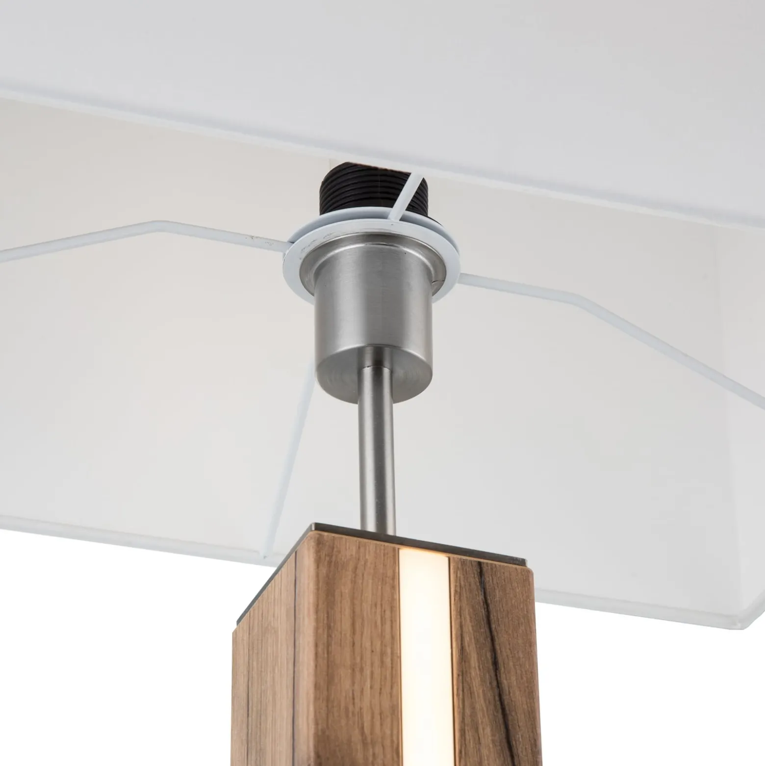 Forest-lattiavalaisin, puu/beige, tekstiili, E27 + LED, himmennettävä