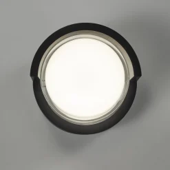 Forlight LED-seinävalaisin Creu, Ø 17 cm, musta, muovia