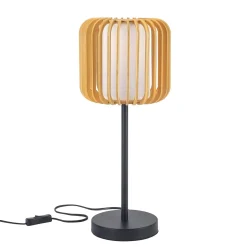 Forlight pöytävalaisin Viva, vaaleanruskea, puu/metalli, korkeus 49 cm