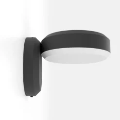 Fornaci-LED-ulkoseinälamppu, musta, leveys 16 cm, metallia