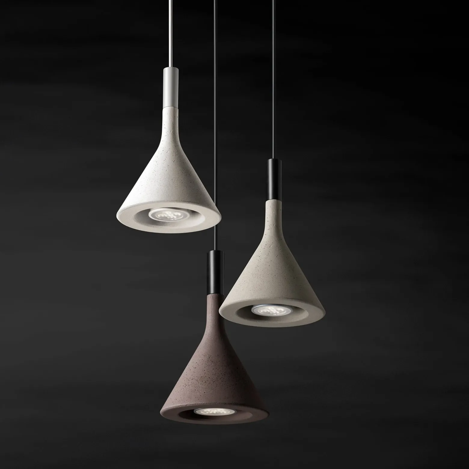 Foscarini Aplomb Mini -riippuvalaisin, betoni, ruskea