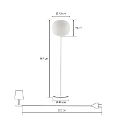 Foscarini Gem terra -lattiavalo, valkoinen