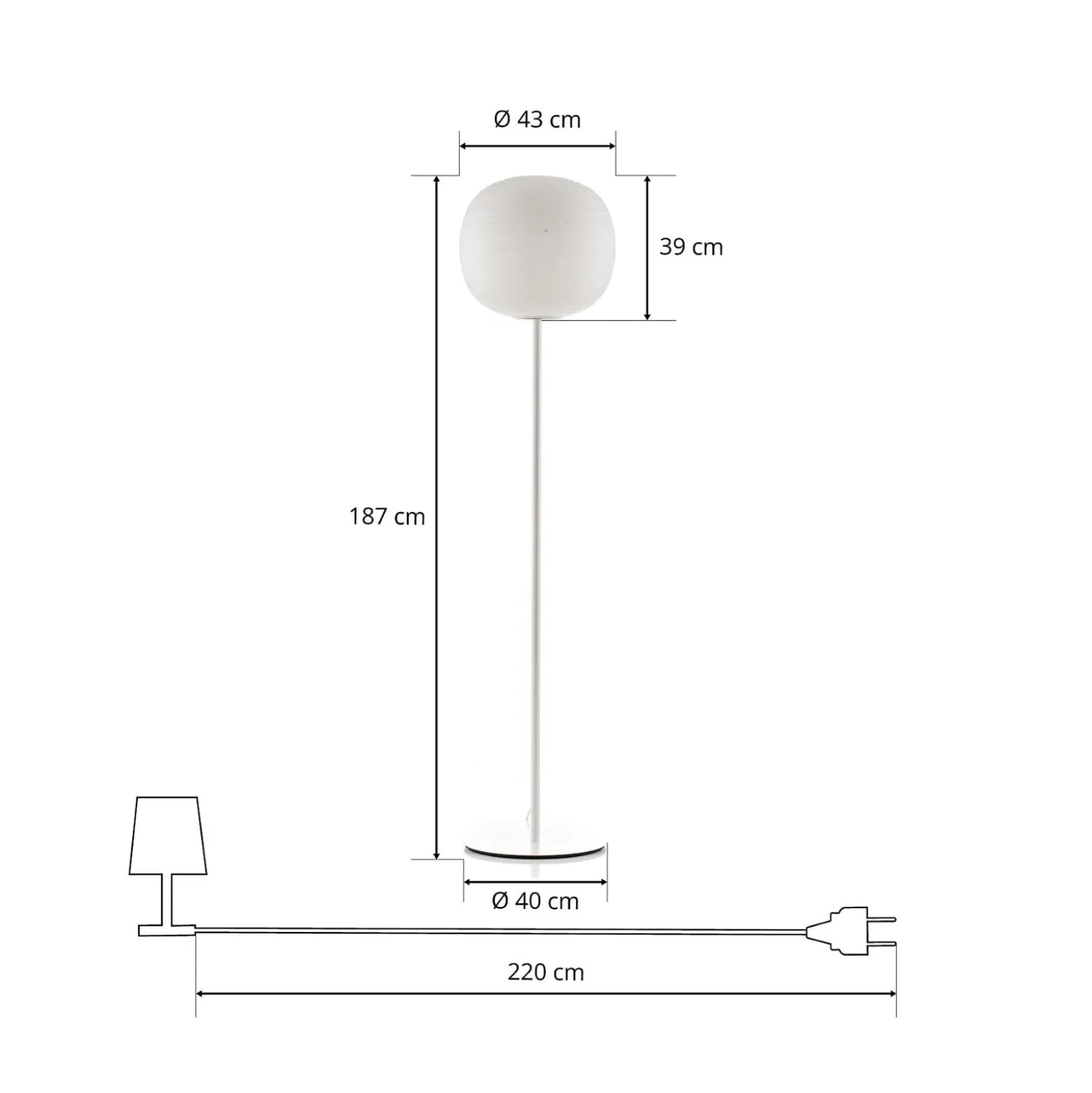 Foscarini Gem terra -lattiavalo, valkoinen