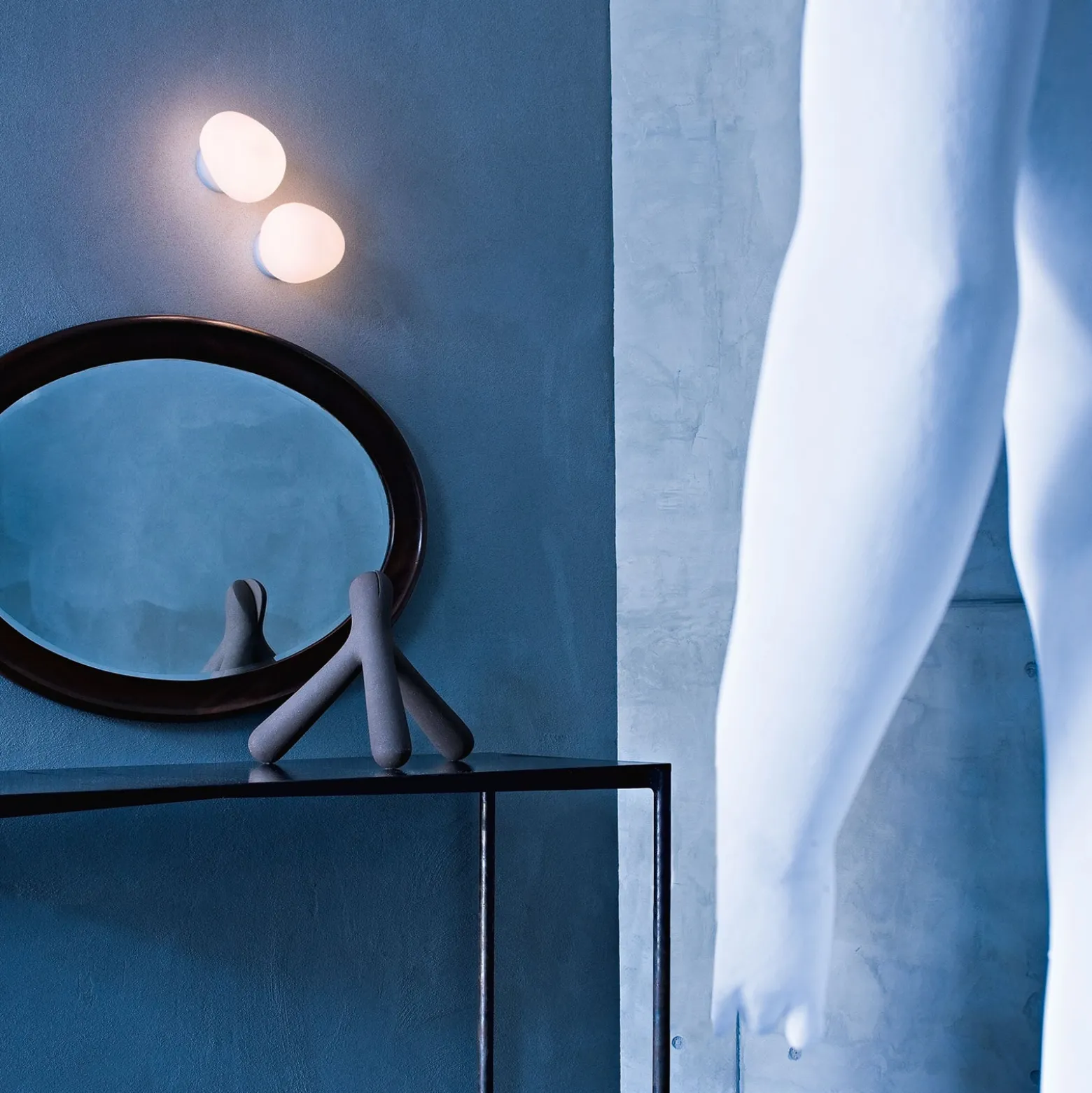 Foscarini Gregg MIDI seinävalaisin, lasia, valkoinen