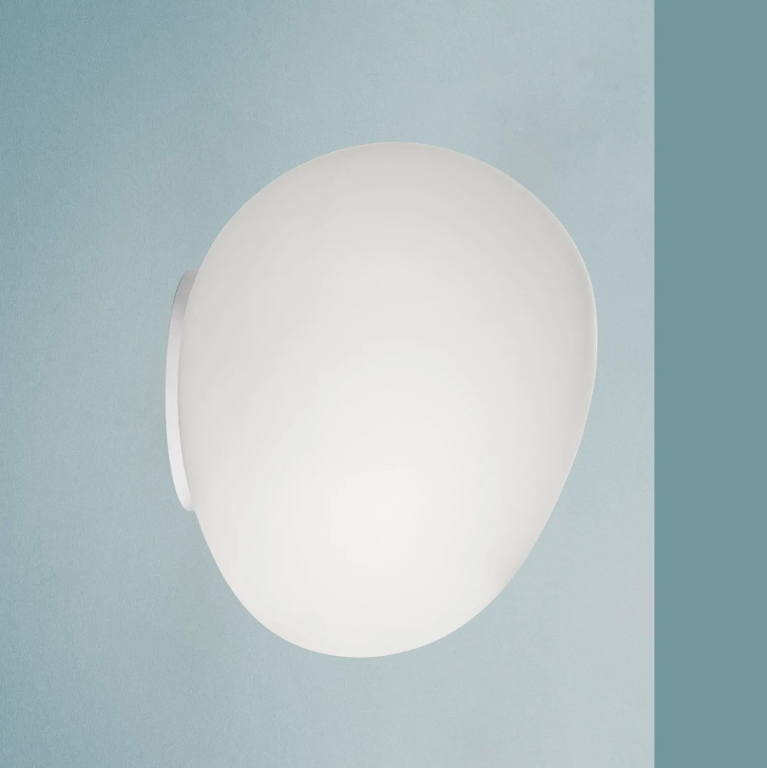 Foscarini Gregg MIDI seinävalaisin, lasia, valkoinen