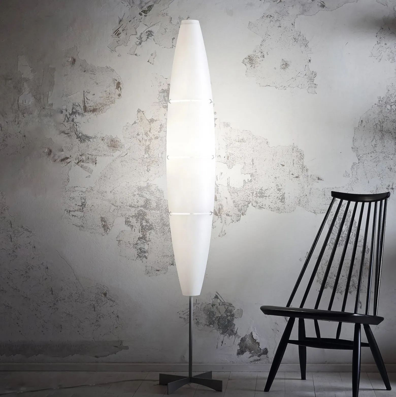 Foscarini Havana -lattiavalo, himmennin, valkoinen