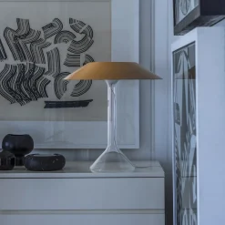 Foscarini LED-pöytävalaisin Chapeaux M, okrakeltainen