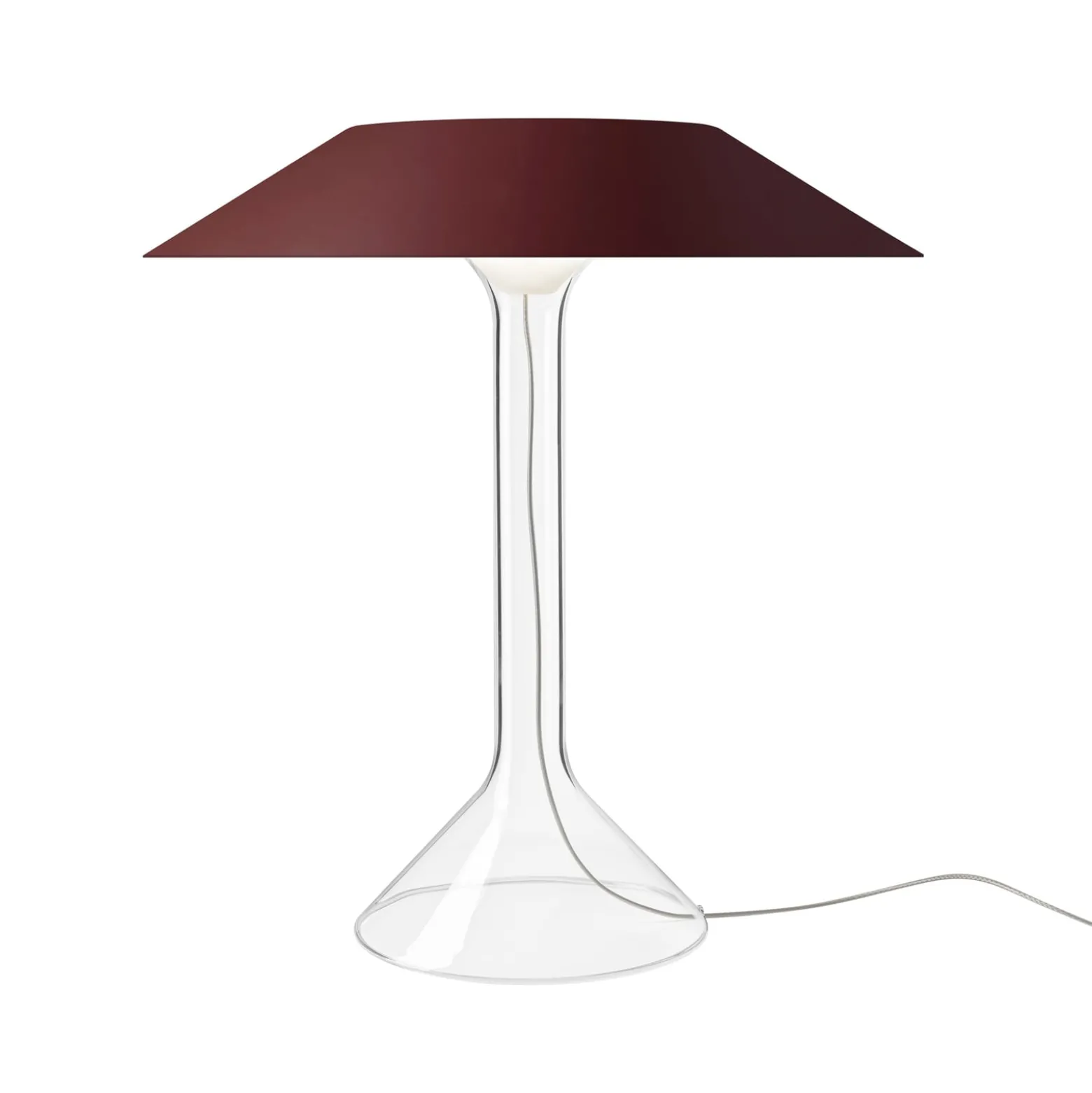 Foscarini LED-pöytävalaisin Chapeaux M, tummanpunainen