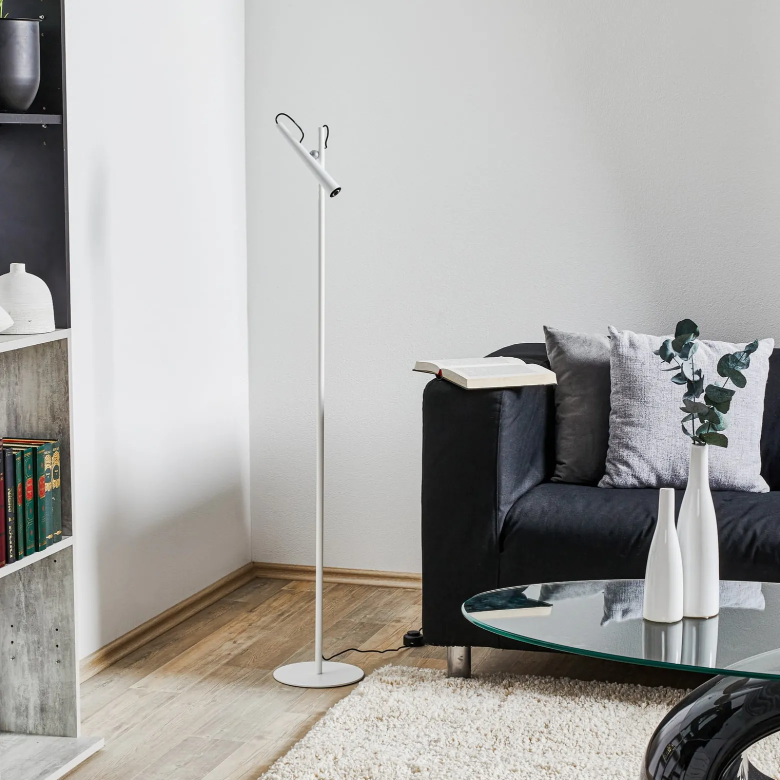Foscarini Magneto LED-lattiavalaisin, valkoinen