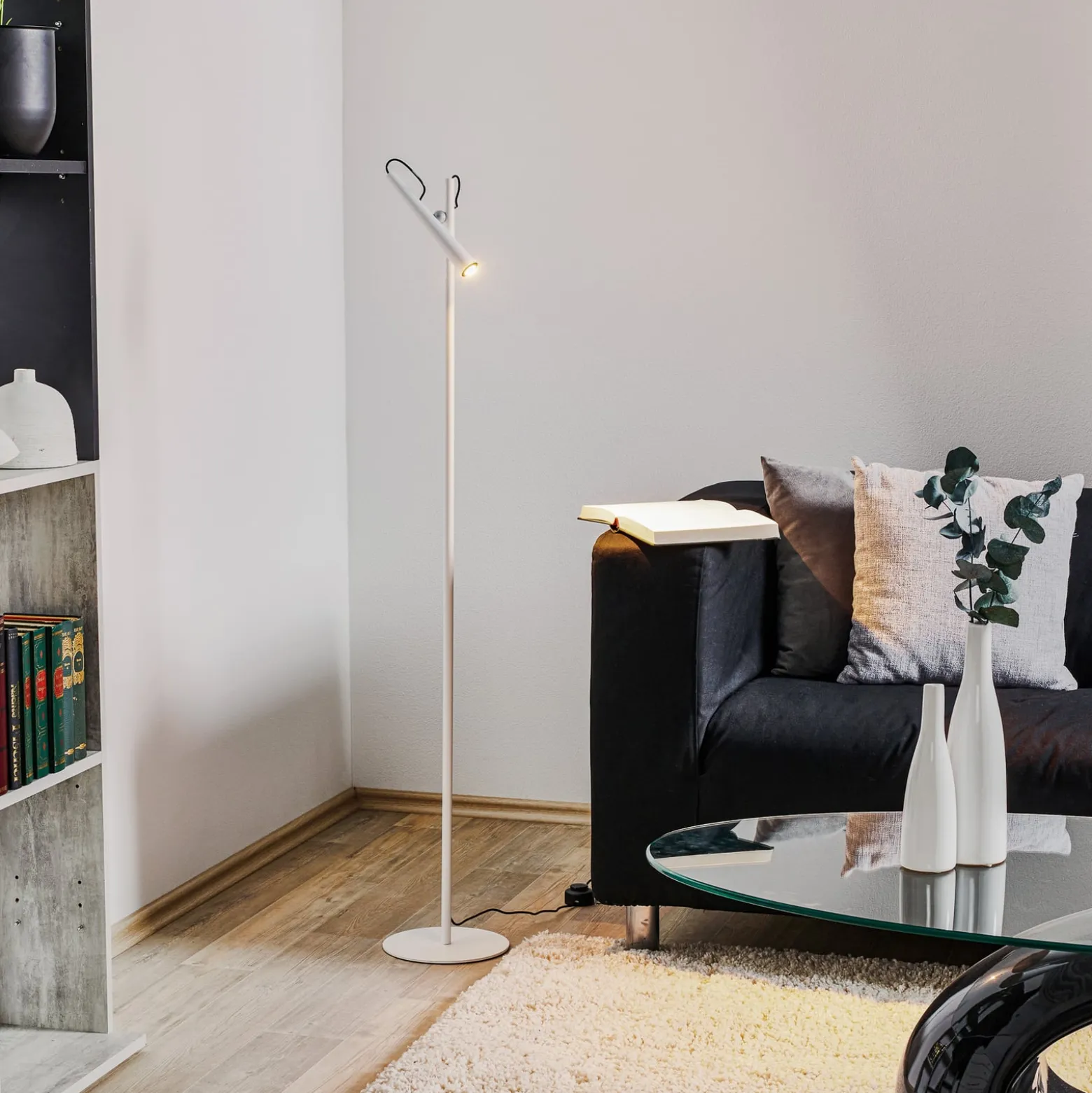 Foscarini Magneto LED-lattiavalaisin, valkoinen