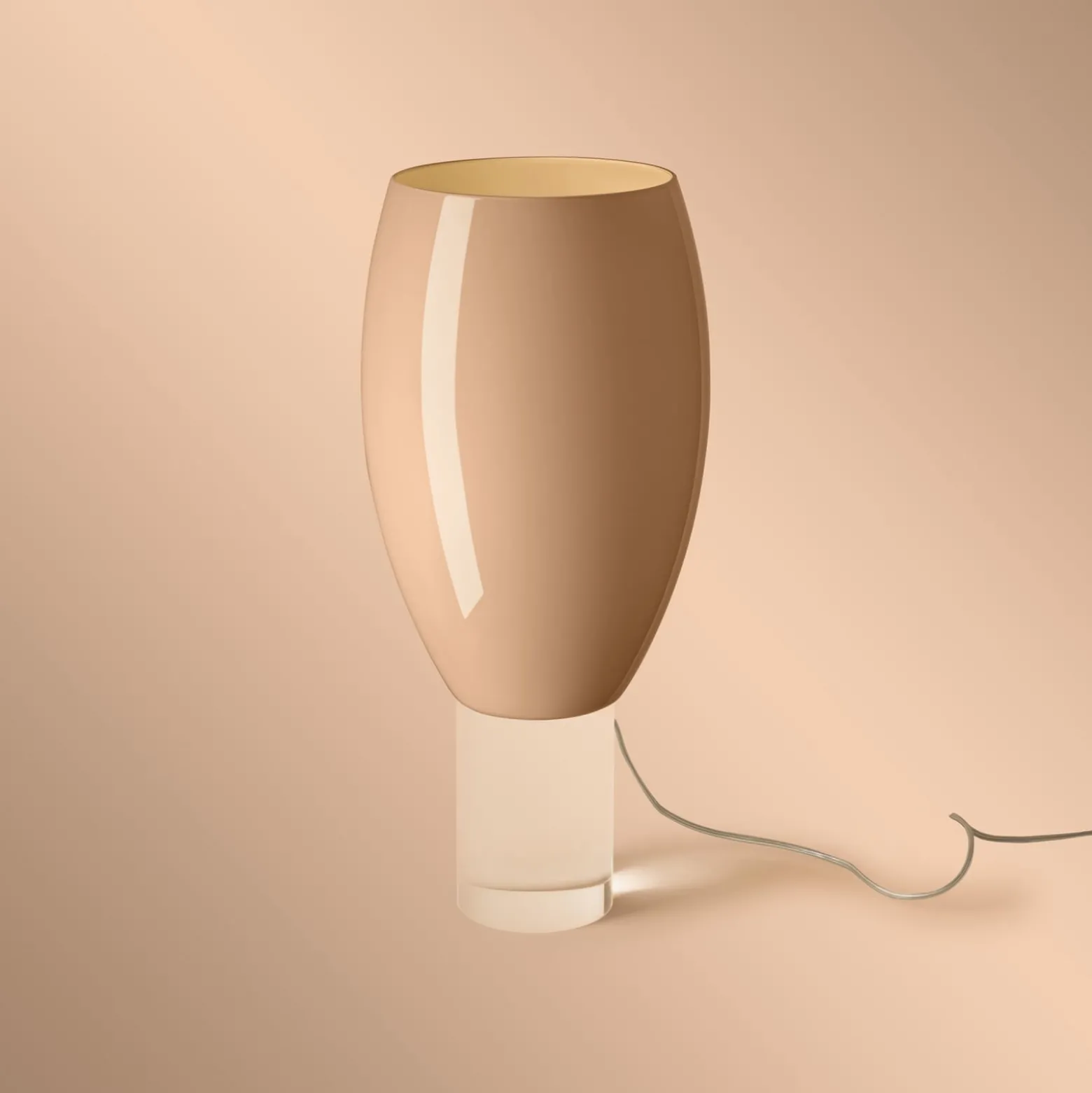 Foscarini pöytävalaisin Buds 1, cipria, lasi, muovi