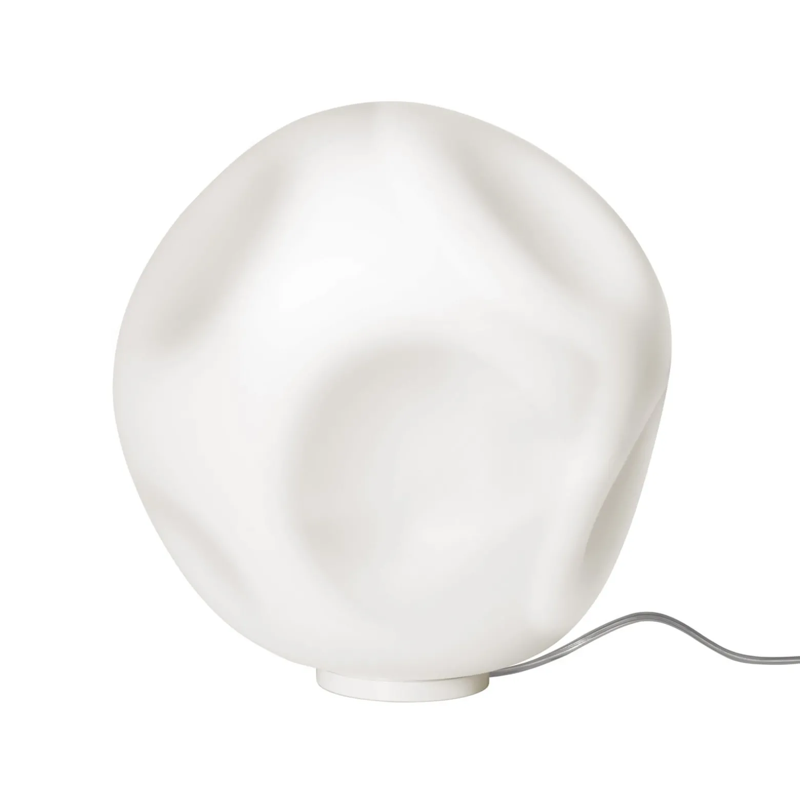 Foscarini pöytävalaisin Hoba Grande, Ø 36 cm, himmennettävä, lasi