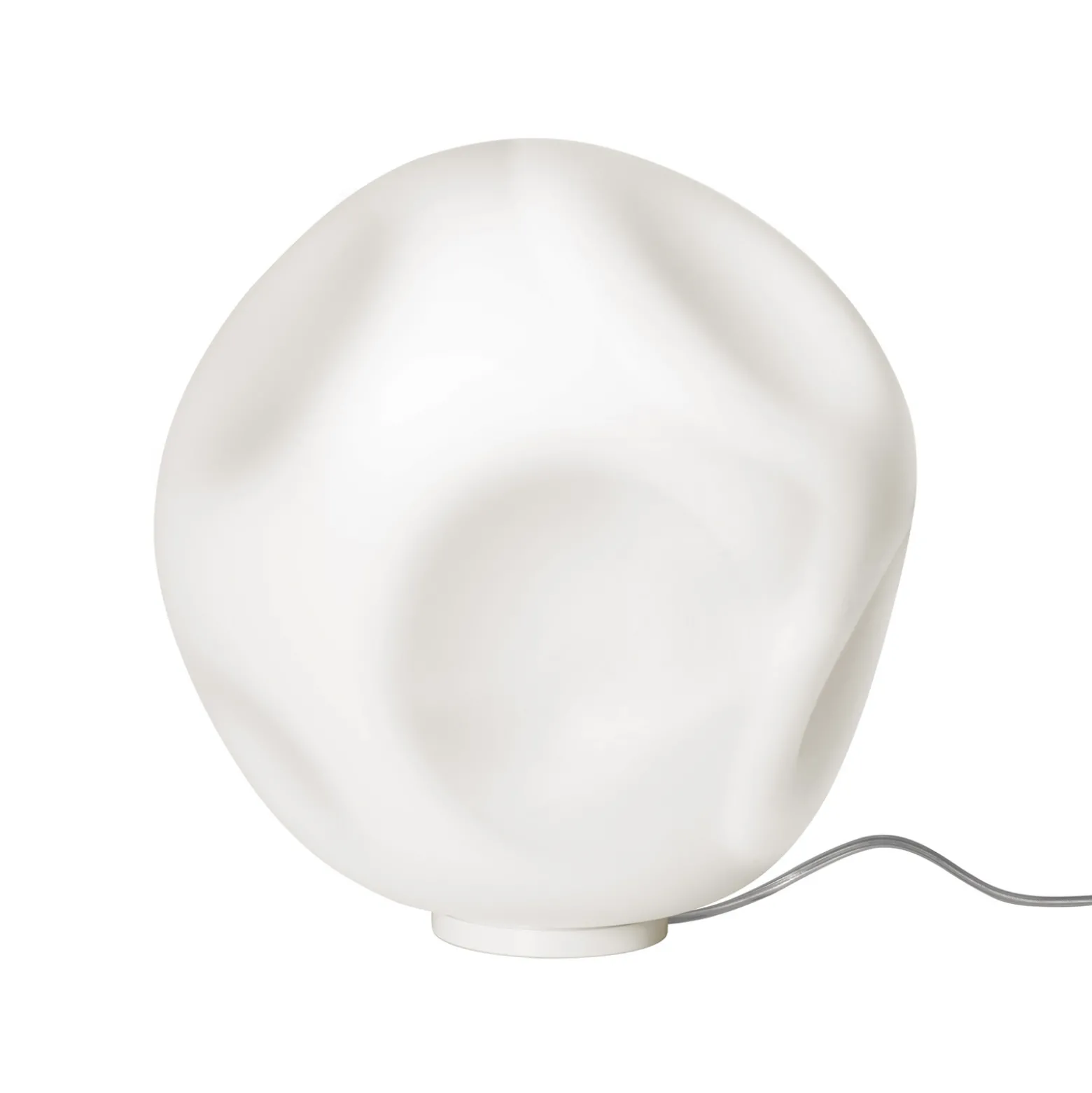Foscarini pöytävalaisin Hoba Grande, Ø 36 cm, himmennettävä, lasi