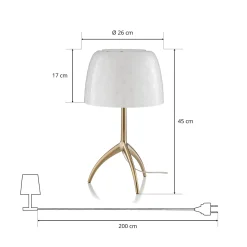 Foscarini pöytävalaisin Lumiere 30, 45 cm, kuplalasi, himmennettävä.