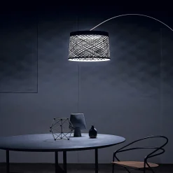 Foscarini Twiggy Grid LED-kaarivalaisin, greige, vihreä