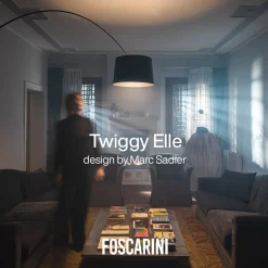 Foscarini Twiggy MyLight LED-lattiavalo CCT musta