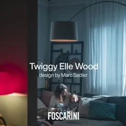 Foscarini Twiggy Wood MyLight -lattiavalo musta