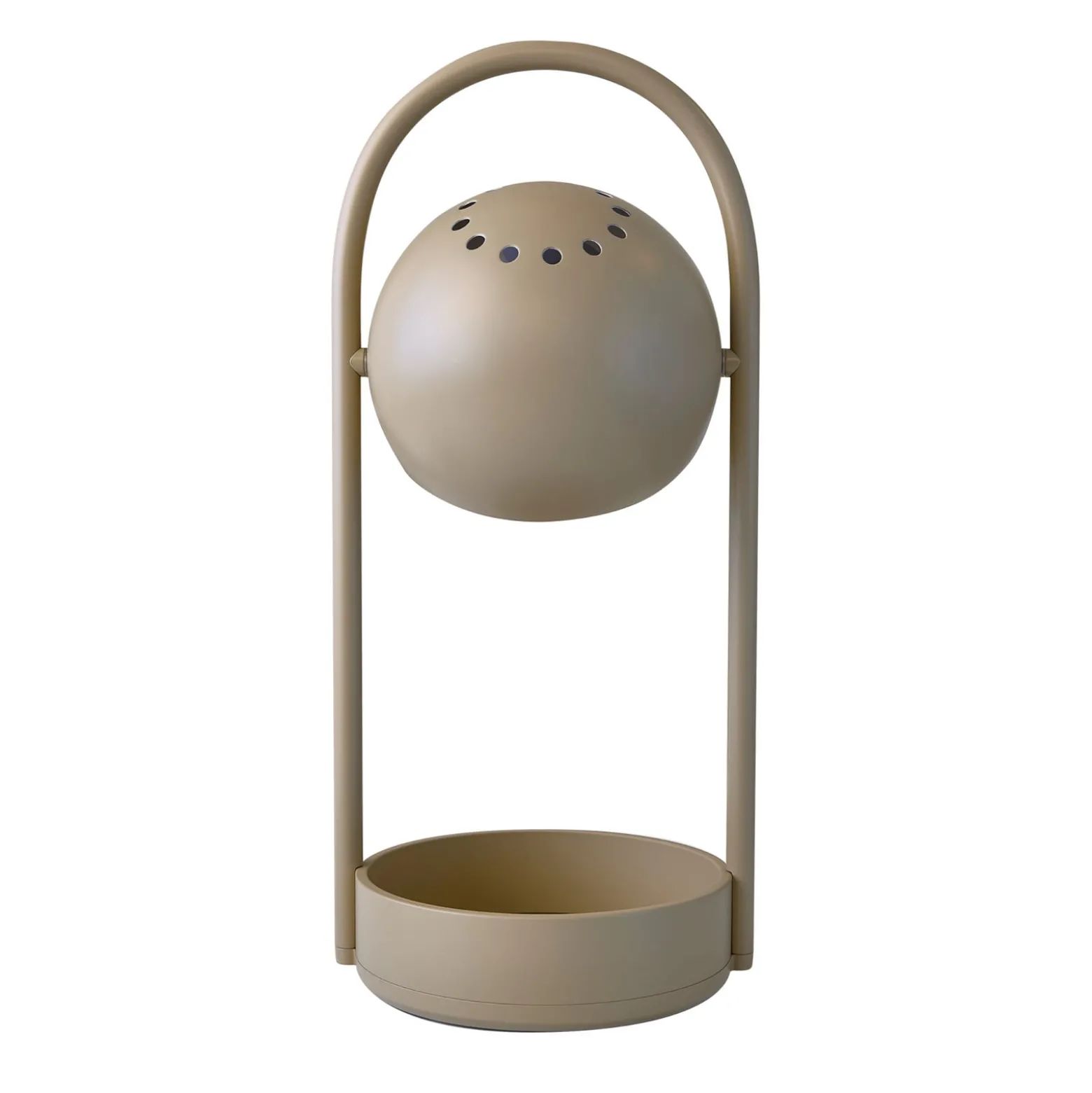FRANDSEN LED-akkukäyttöinen pöytälamppu Ball Portable, hiekanharmaa, teräs