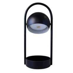FRANDSEN LED-akku-pöytälamppu Ball Portable, musta, teräs