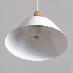 Funda-riippuvalaisin, valkoinen, Ø 30 cm, 1-lamppuinen, metalli/lasi